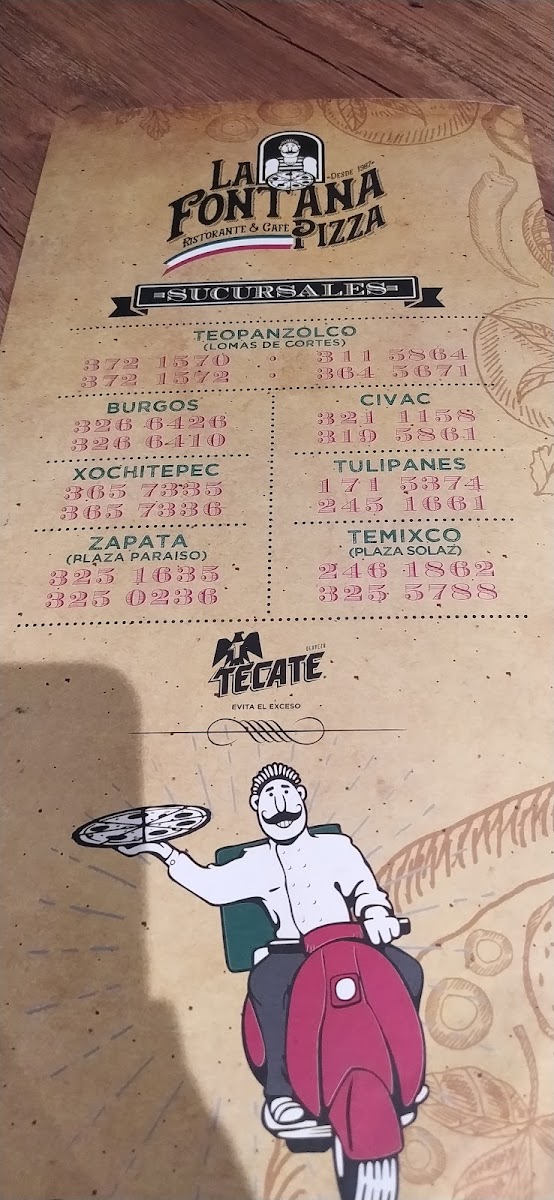 La Fontana Pizza Menu - Image 6
